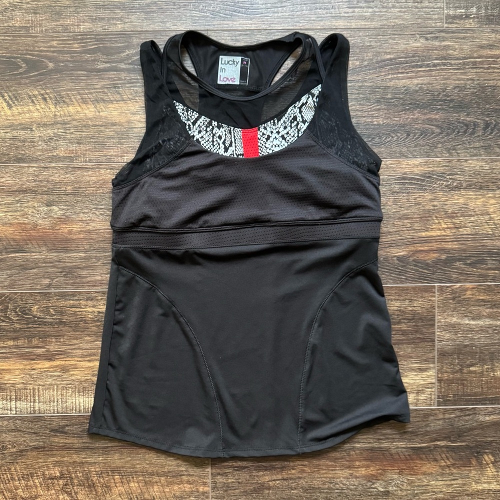 Lucky in Love Tennis Shirt Tank Top M